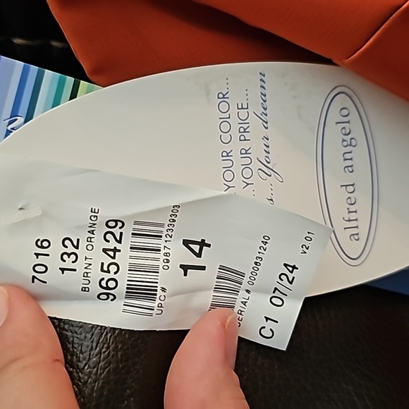 New, never worn,Alfred Angelo formal dress, Burnt Orange, size 14 - Picture 6 of 6